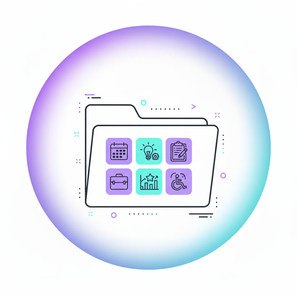 Refund policy icon representing documents and purchase support.
