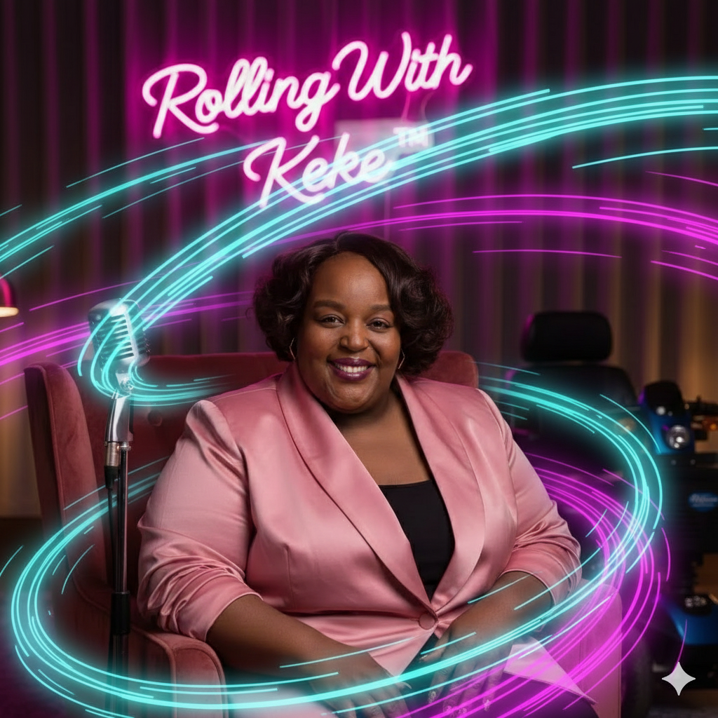 Portrait of Kesha “Keke” Moore with light trails, representing creative strategy and movement.