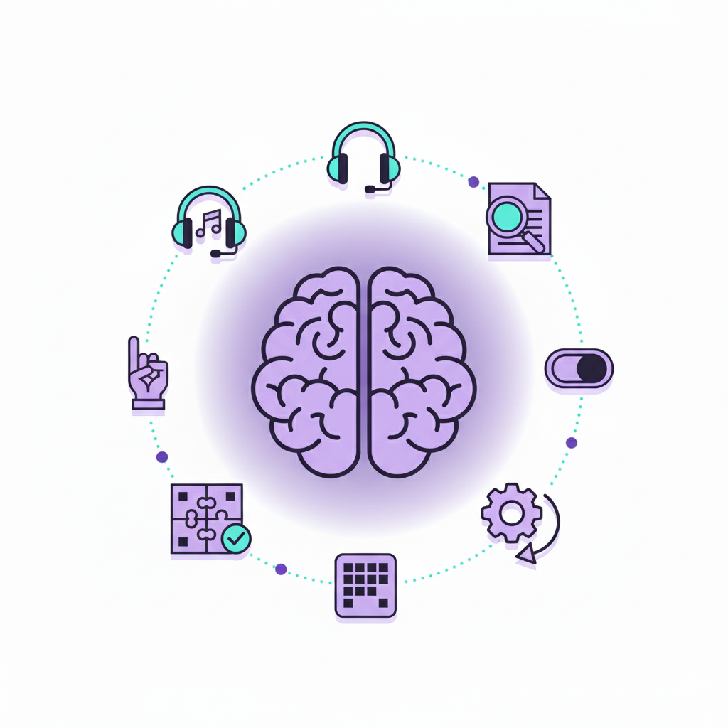 Illustration of a brain icon representing clarity tools for tired minds.